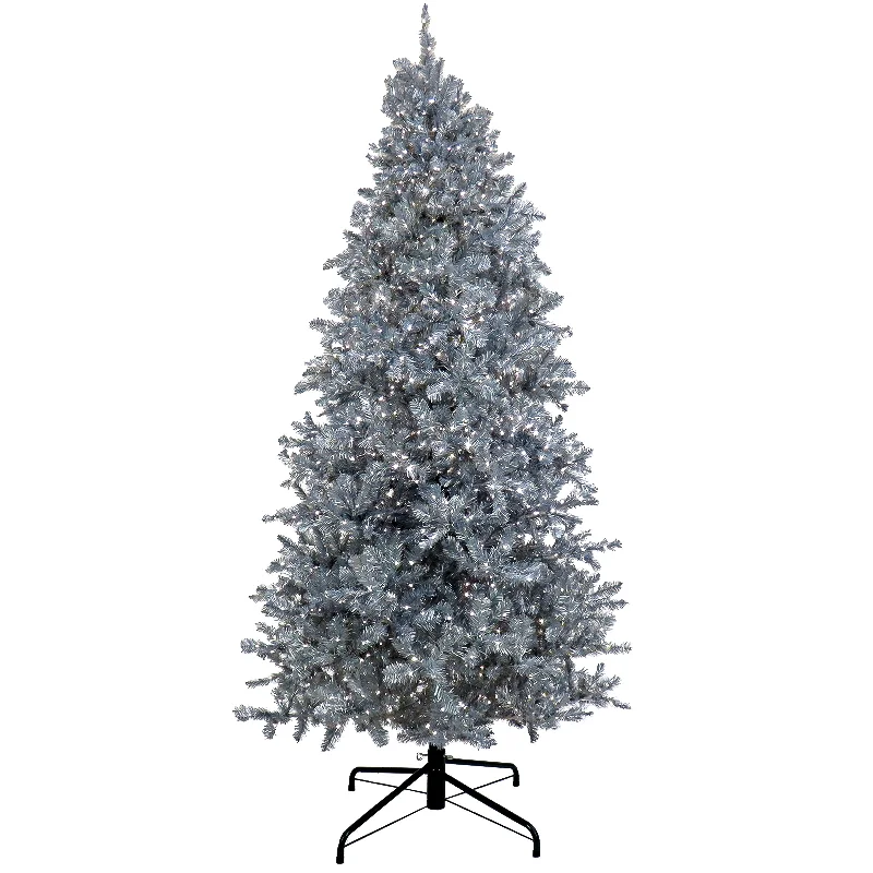 10 ft.Pre-Lit Christmas Matt Silver Tree