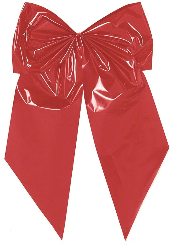 15" x 24" Red Polyester 2-Loop Christmas Bow