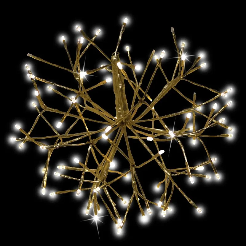 (Warm White) Gold and Silver metallic wrapped wire branches with Warm White LED lights