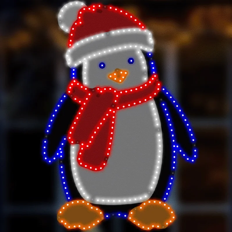 16" Hi-Vibrant LED Penguin Christmas Decoration