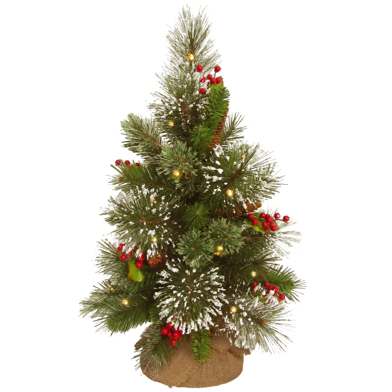 18 in.Pre-Lit Wintry Pine Tree with LED Lights