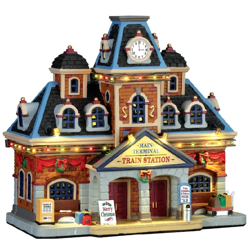 Lemax Caddington Village Lighted Building: Main Terminal Train Station #75194