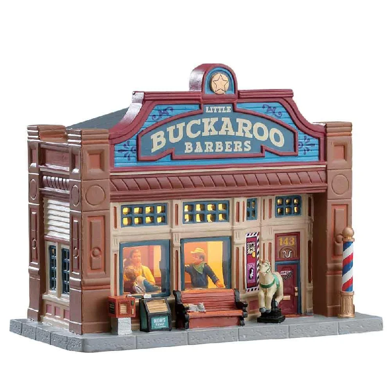 Lemax Jukebox Junction Lighted Building: Little Buckaroo Barbershop #75253