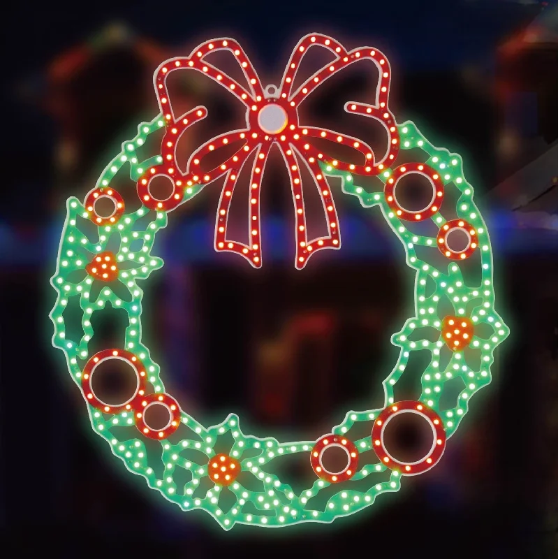 24" Hi-Vibrant LED Christmas Wreath Decoration