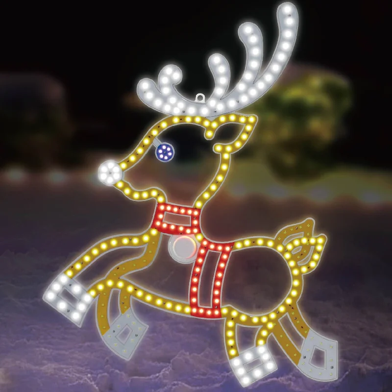 24" Hi-Vibrant LED Prancing Reindeer Christmas Decoration