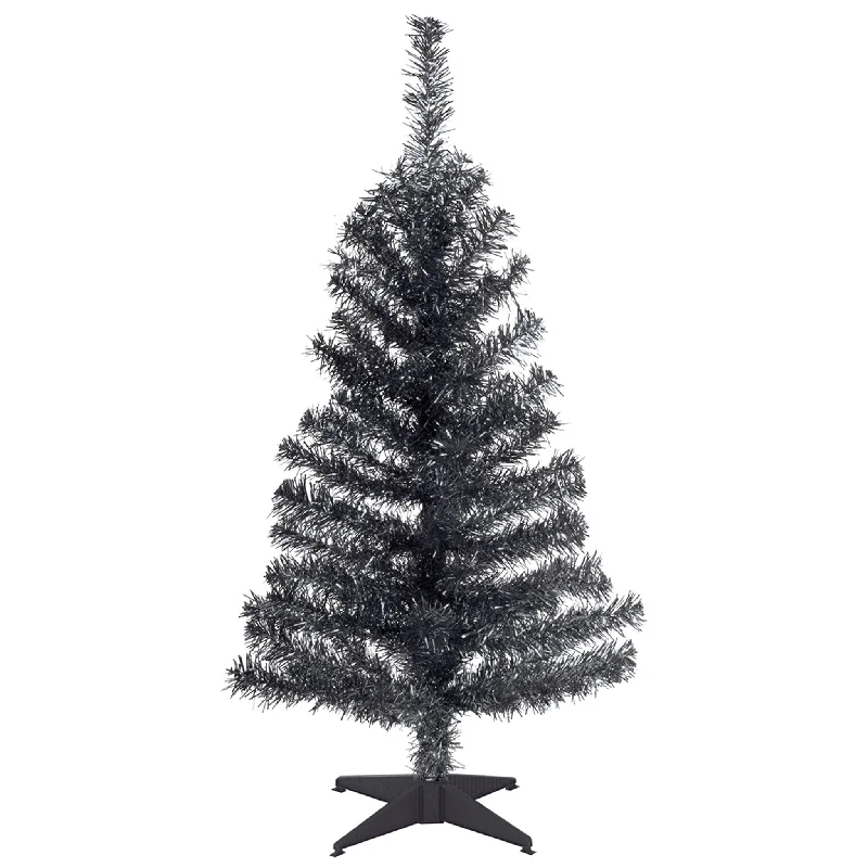 3 ft. Tinsel Collection Black Tree