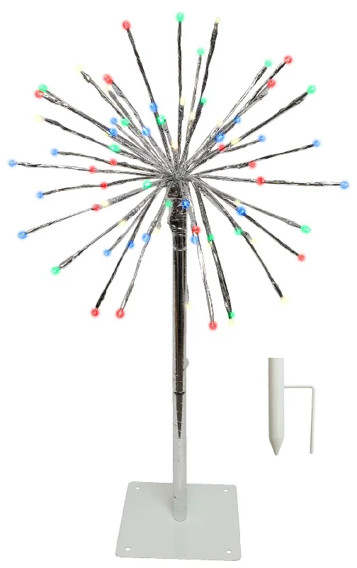 (Multi) Silver Metallic Taped Wire with Multi-Colored LED Bulbs