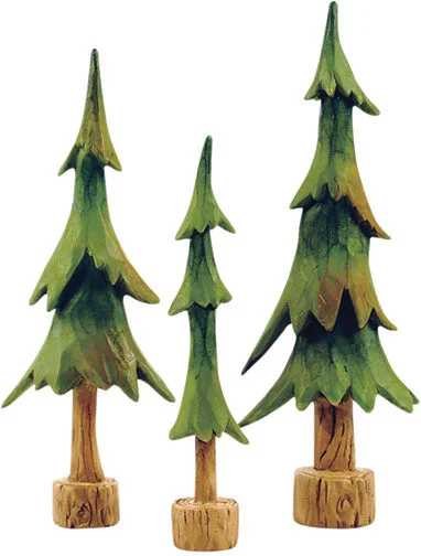 3 Set Resin Pine Trees