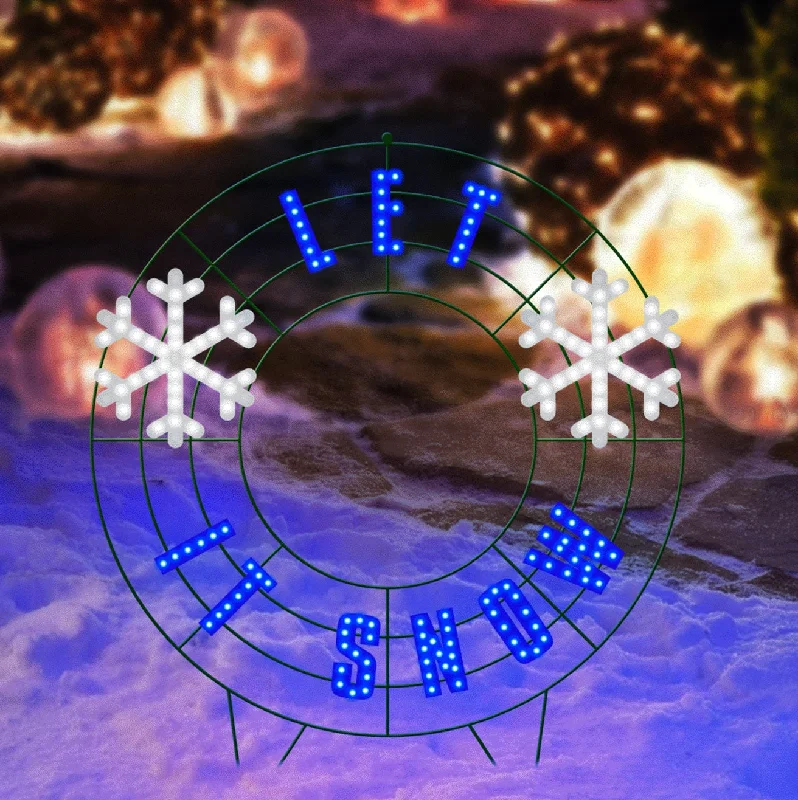 40" Let It Snow LED Yard Wreath