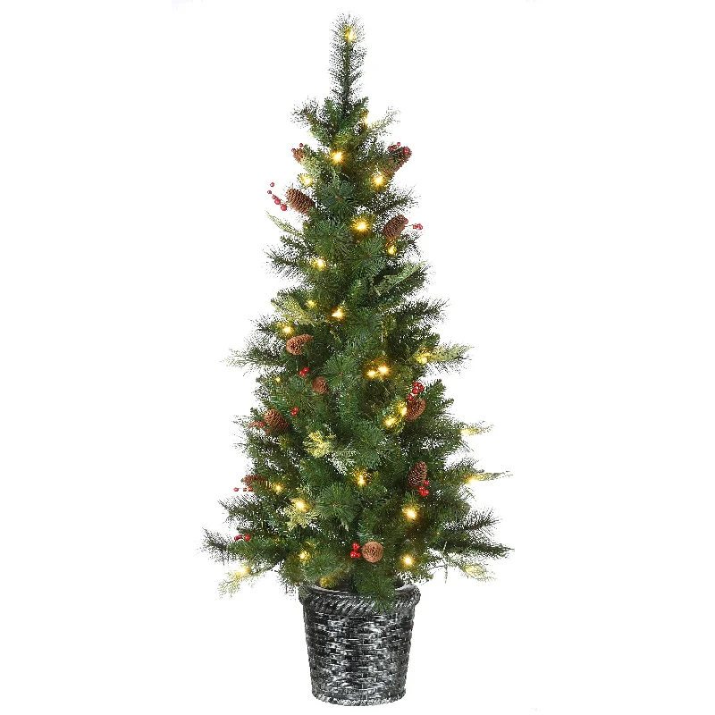 5 ft. Pre-Lit Buzzard Pine Slim Tree with LED Lights