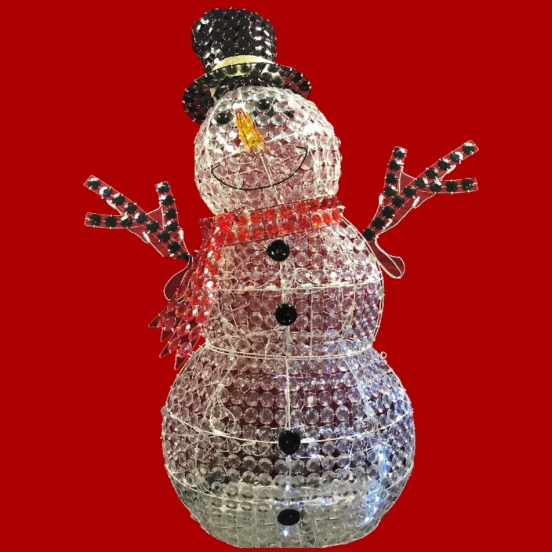 52" Ice Crystal LED Snowman Lawn Sculpture