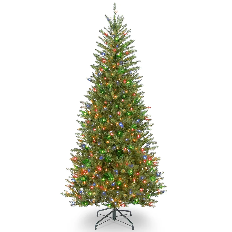 6.5 ft. Pre-Lit Dunhill Fir Slim Tree with Multicolor Lights