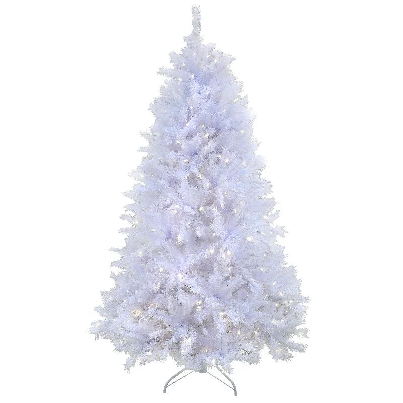 6.5 ft. Pre-Lit Millville White Tree with PowerConnect Dual Color LED Lights