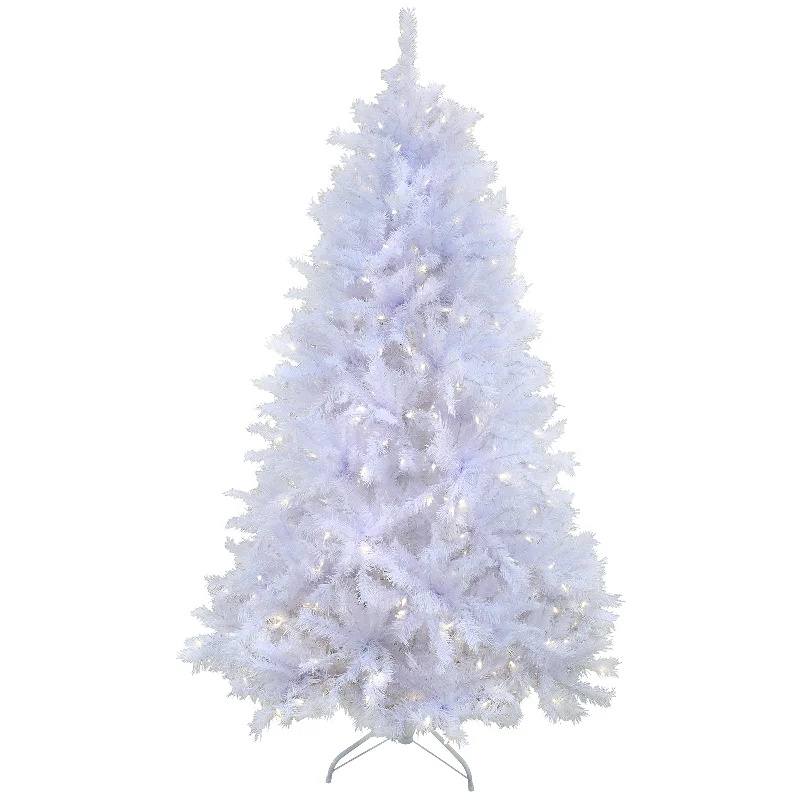 6.5 ft. Pre-Lit Millville White Tree with PowerConnect Warm White LED Lights