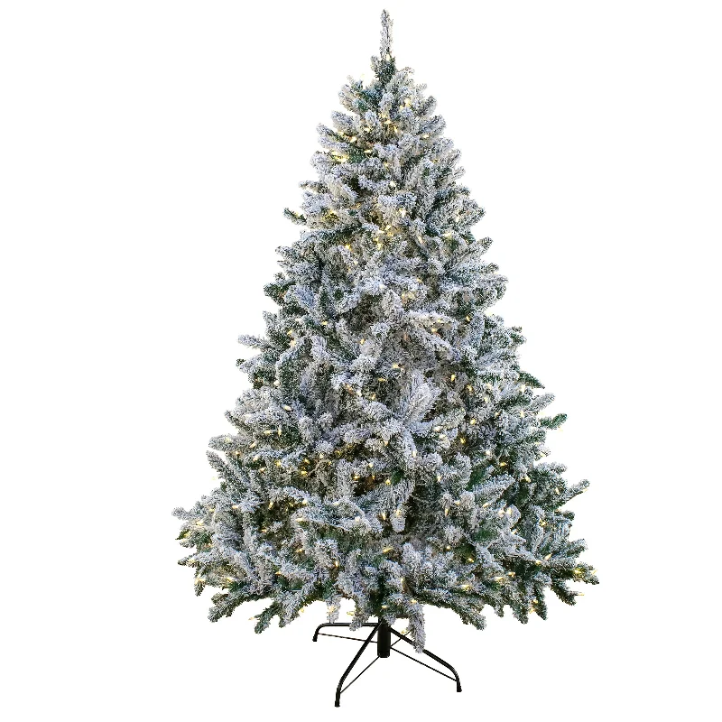 6.5 ft. Pre-Lit Snowy Hudson Tree with  PowerConnect Dual Color LED Lights