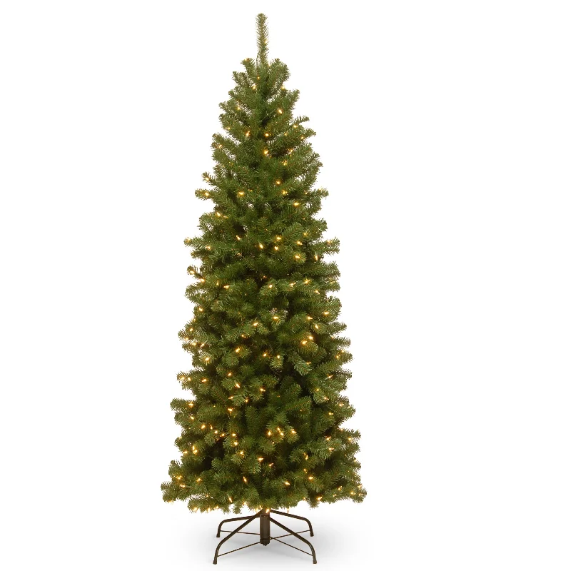 6 ft. Pre-Lit North Valley Spruce Pencil Slim Tree with Clear Lights