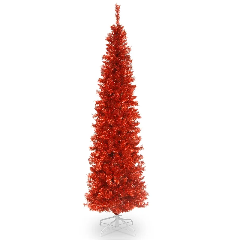 6 ft. Tinsel Collection Red Tree