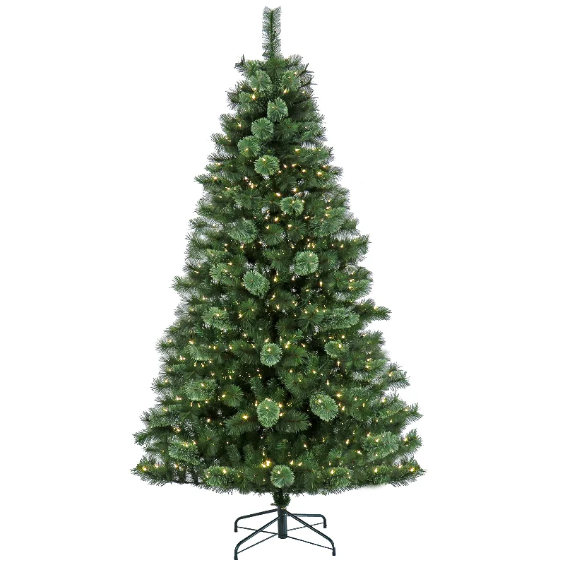 7.5 ft. Pre-Lit Ontaria Pine Tree with LED Lights