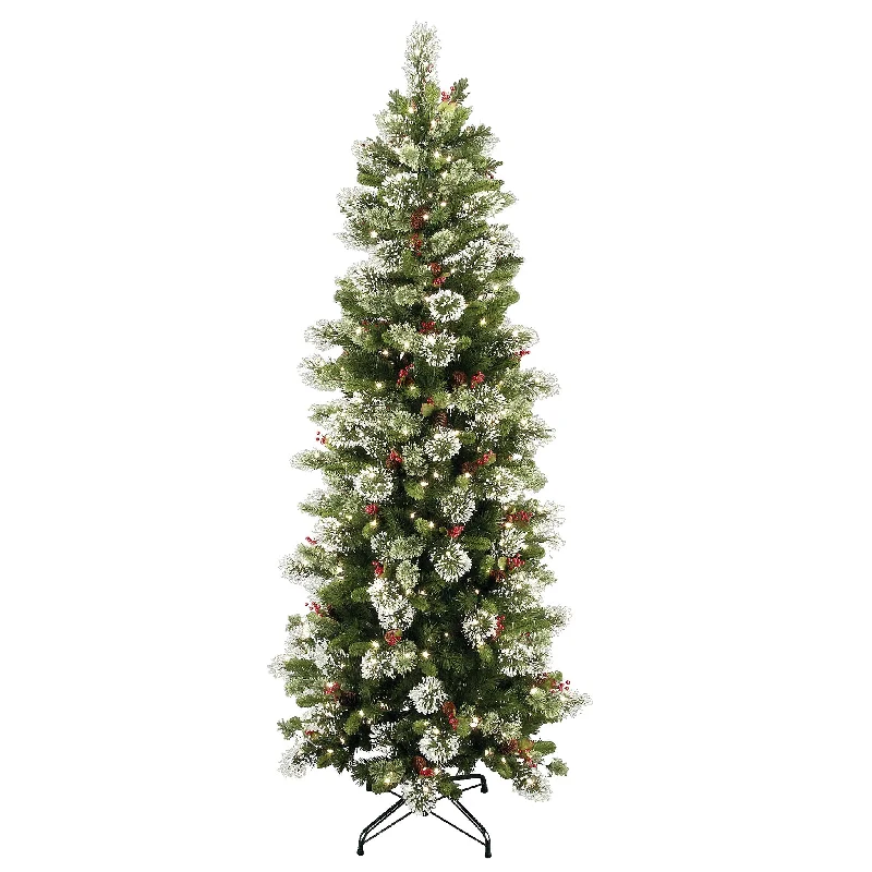 7.5 ft. Pre-Lit Wintry Pine Slim Tree with Clear Lights