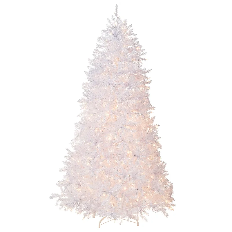 7 ft. Pre-Lit Dunhill Fir White Tree with Clear Lights