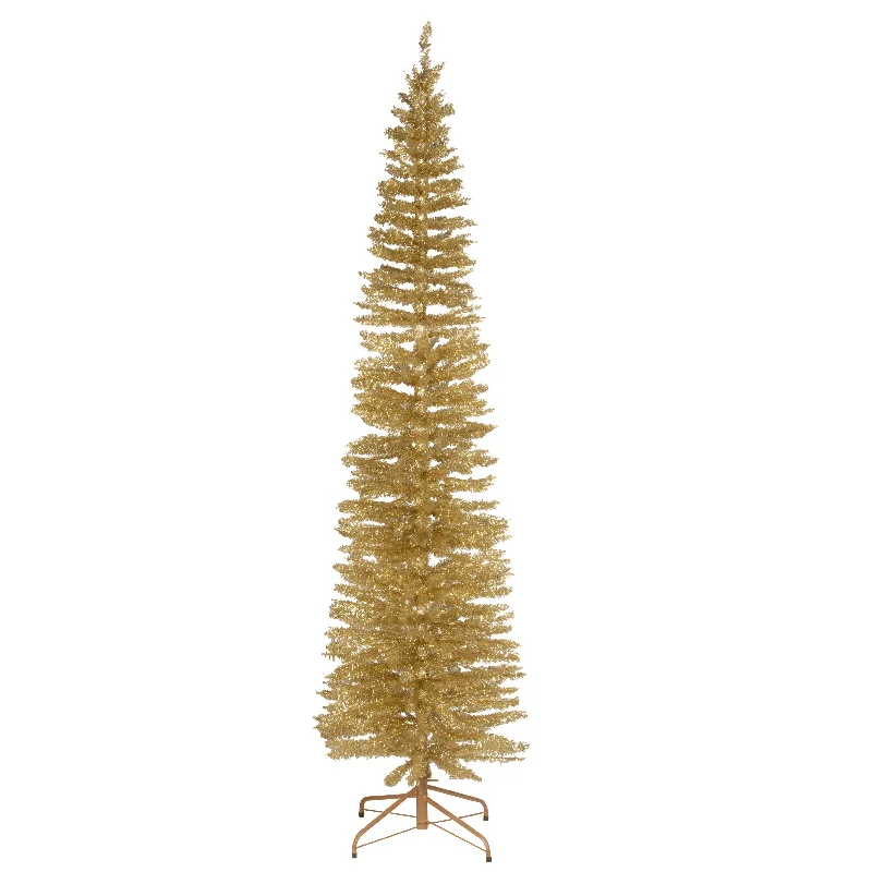 7 ft. Tinsel Collection Champagne Gold Tree