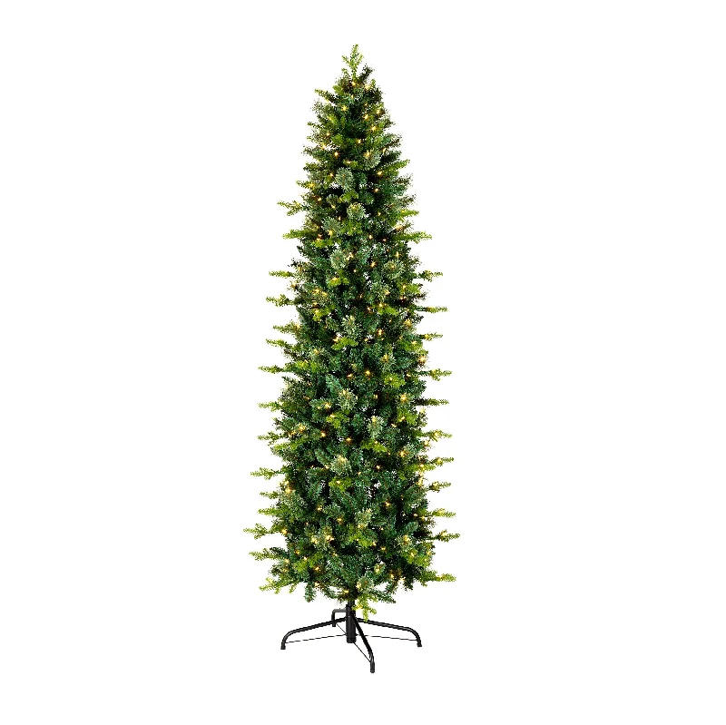 7.5 ft. Pre-Lit Prancer Fir Pencil Slim Tree with Clear Lights