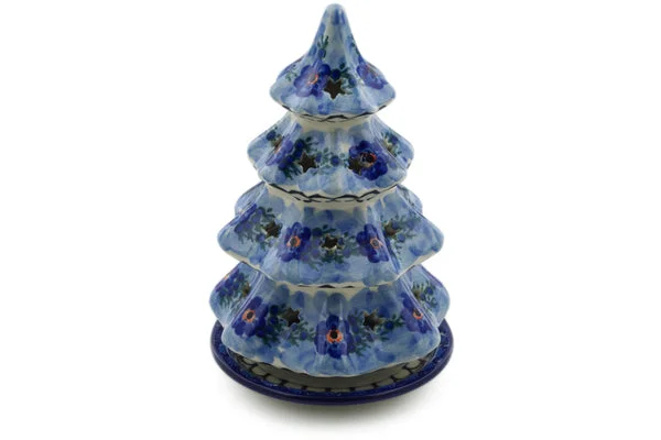 8" Christmas Tree Candle Holder - Blue Delight