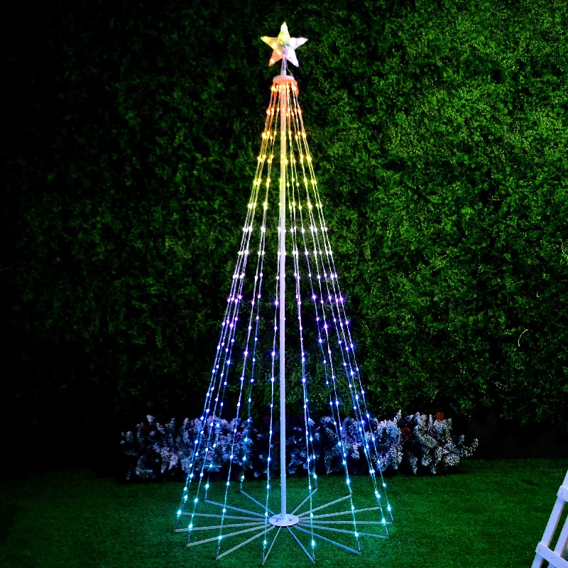 8' Remote-Controlled LED Tree Decoration with 14+ Color Changing Functions