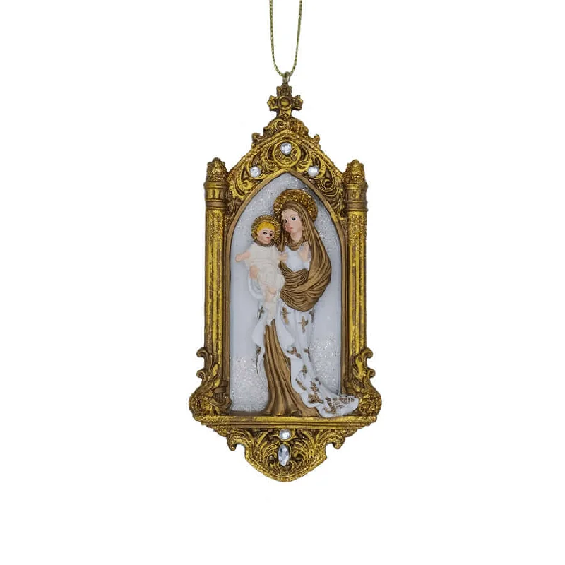 BLESSED VIRGIN WITH INFANT JESUS - CHRISTMAS TREE DECORATION - RESIN