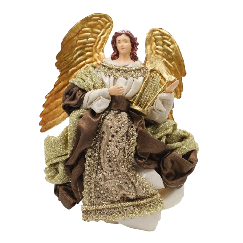 CHRISTMAS ANGEL WITH CITHARA - CHRISTMAS TREE DECORATION - RESIN