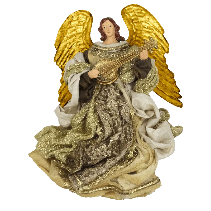 CHRISTMAS ANGEL WITH LUTE - CHRISTMAS TREE DECORATION - RESIN