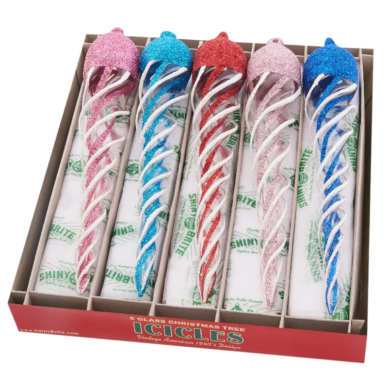 Christmas Confetti 5 Count 8.5" Glass Icicles