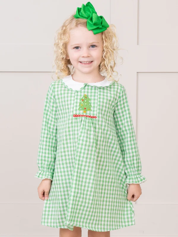 Evergreen Gingham Dress