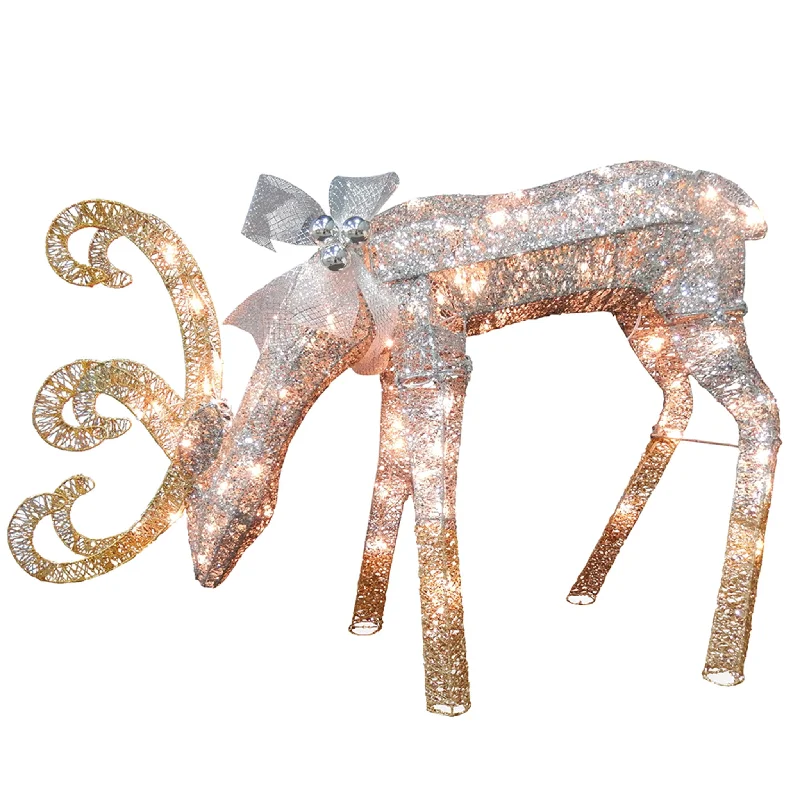 28 in. Reindeer Decoration with LED Lights