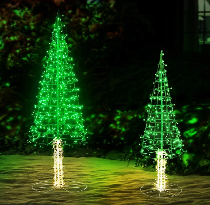 Green and Warm White Twinkling Starry LED Alpine Tree Decoration