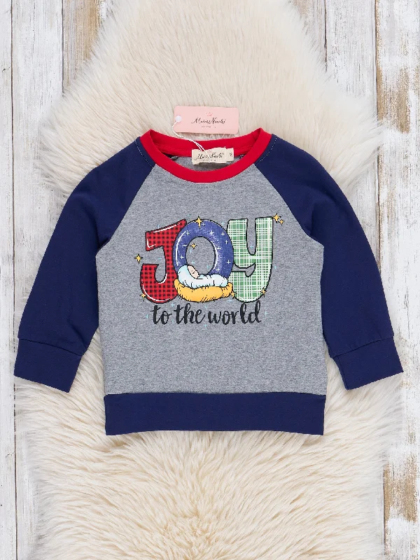 Grey & Blue "Joy" Raglan Shirt