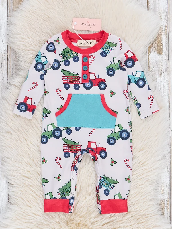 Holiday Trucks Pocket Romper