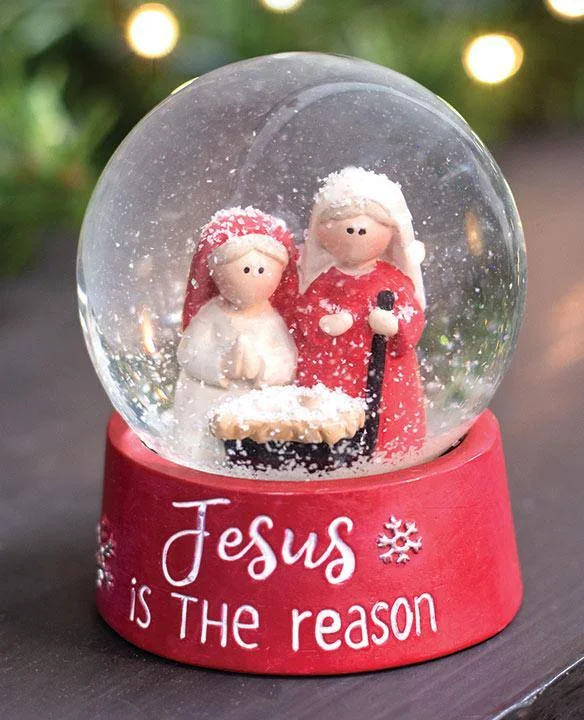 Jesus is the Reason Snow Globe w/Holy Family