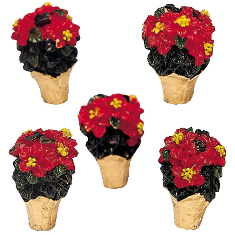 Lemax General Collectibles Accessory: Poinsettias, Set of 5 #34970