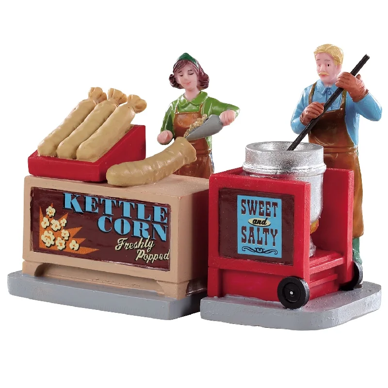 Lemax Caddington Village Figurines: Kettle Corn Stand, Set of 2 #92746