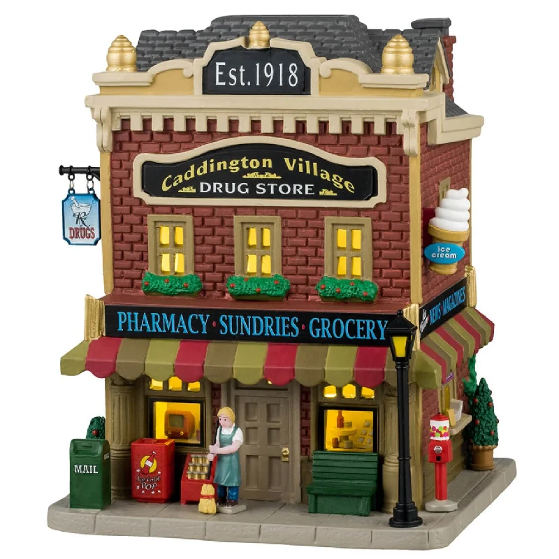 NEW 2024 Lemax Caddington Village Lighted Building: Caddington Village Drug Store #45272