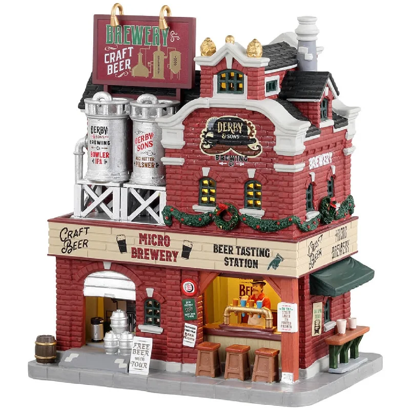 Lemax Caddington Village Lighted Building: Derby & Sons Brewing Co. #35034