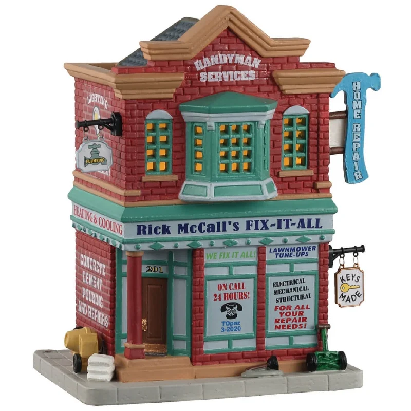 Lemax Caddington Village Lighted Building: Rick Mccall's Fix-It-All #15781