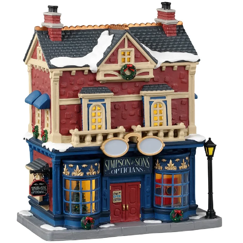 Lemax Caddington Village Lighted Building: Simpson & Sons Opticians #35059