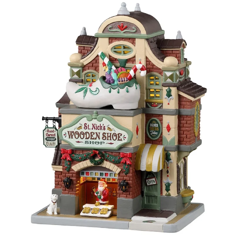 Lemax Caddington Village Lighted Building: St. Nick's Wooden Shoe Shop #35069