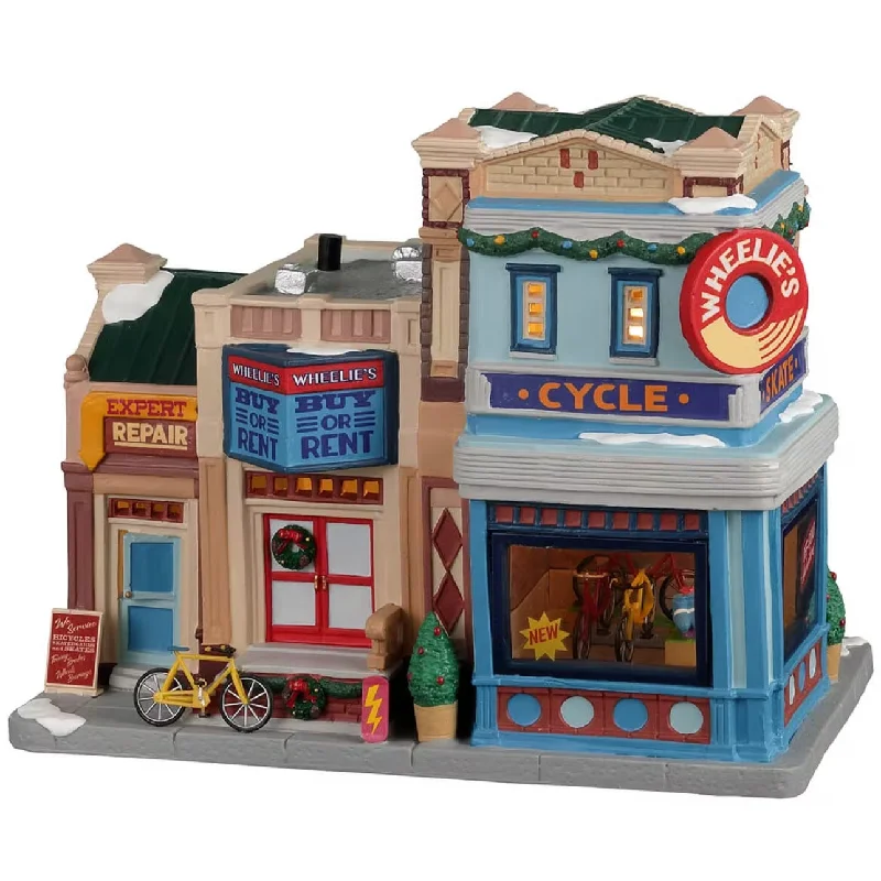 Lemax Caddington Village Lighted Building: Wheelie’s Cycle And Skate Shop #25891