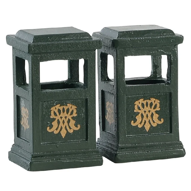 Lemax General Collectibles Accessory: Green Trash Cans, Set of 2 #84386