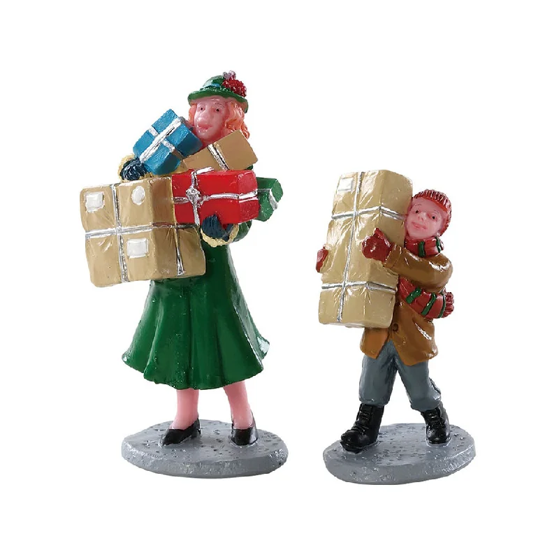 Lemax General Collectible Figurines: Christmas Rush, Set of 2 #82610