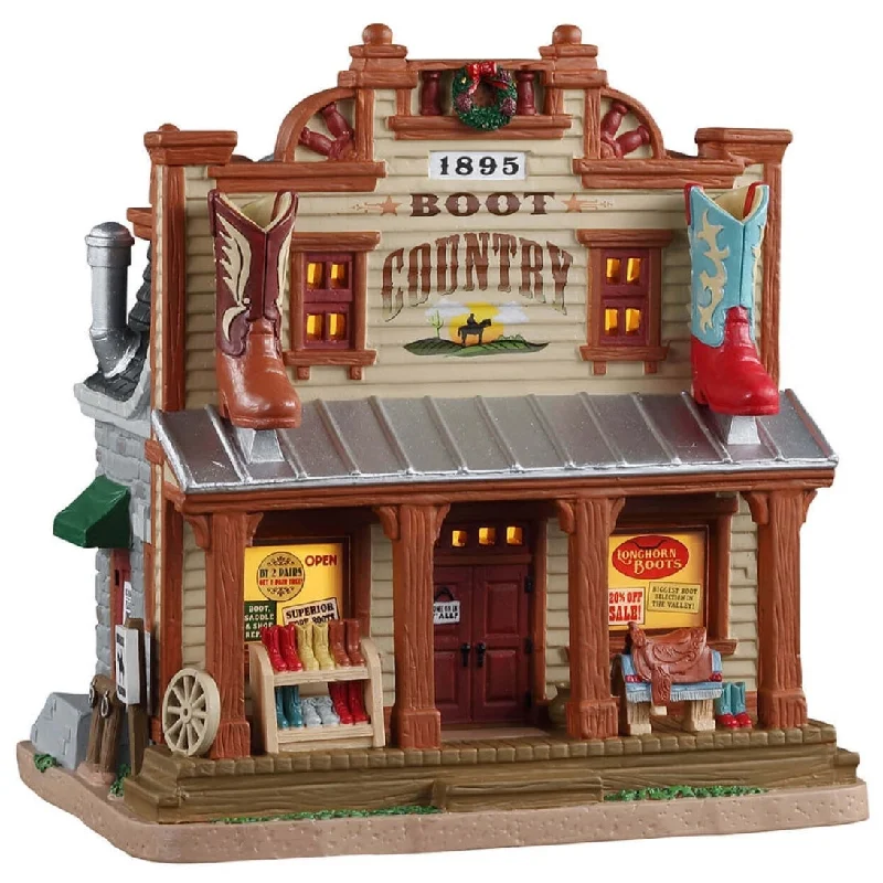 Lemax Harvest Crossing Lighted Building: Boot Country #15758