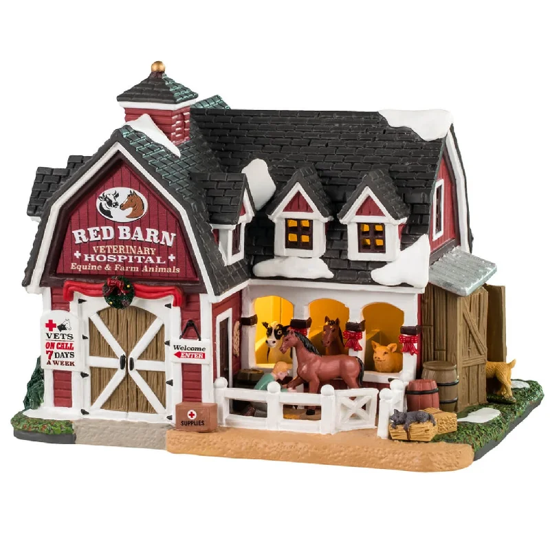 NEW 2024 Lemax Harvest Crossing Lighted Building: Red Barn Veterinary Hospital #45240